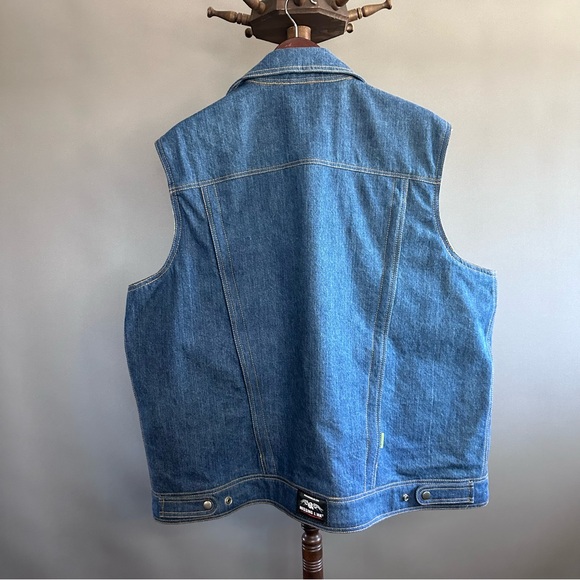 Nwot Lawless Missing Link Biker Moto Denim Safety Reversible Vest Men's Size 2XL - Picture 6 of 15
